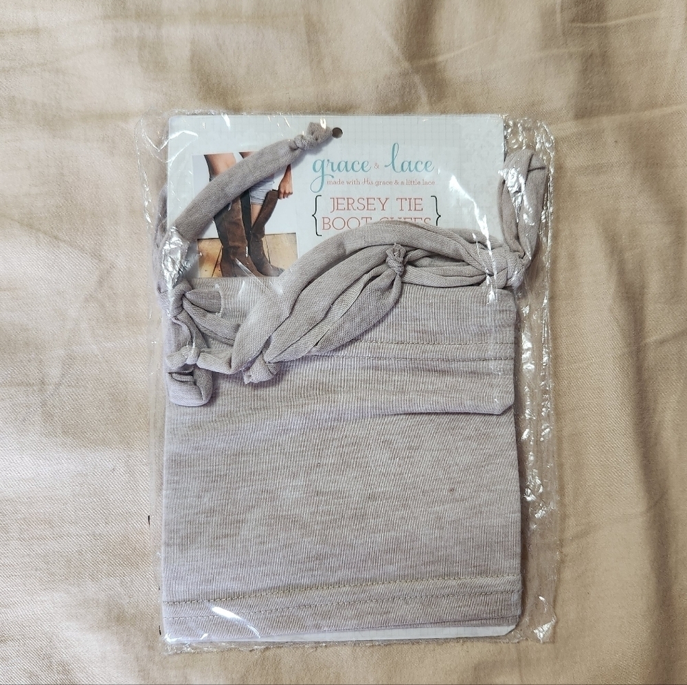 Grace and Lace Jersey tie boot cuffs NWT‎